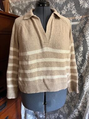 Marine Layer Berkeley Polo Sweater, L, Merino and Cotton